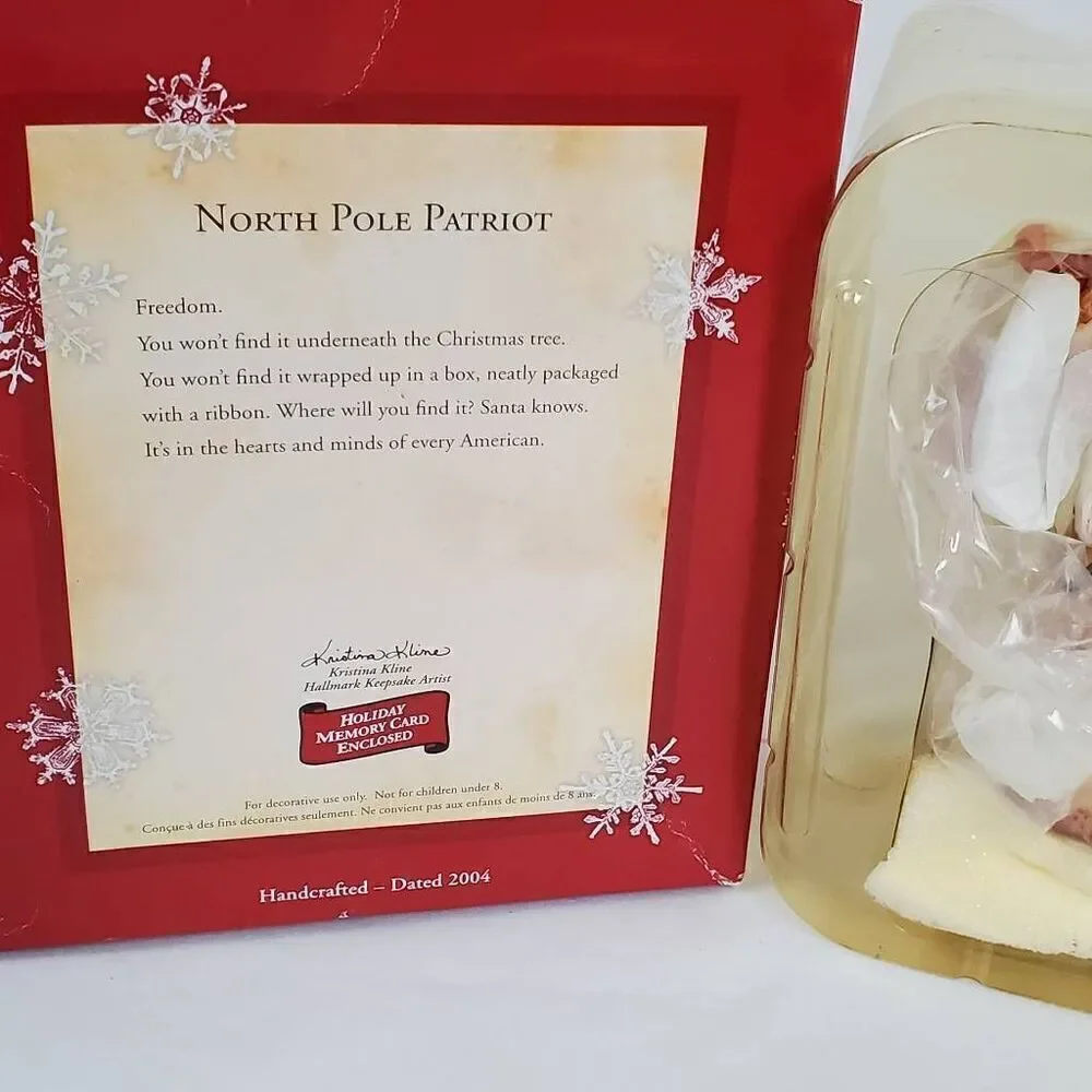 Hallmark Keepsake Ornament Santa North Pole Patriot Patriotic Flag Lantern